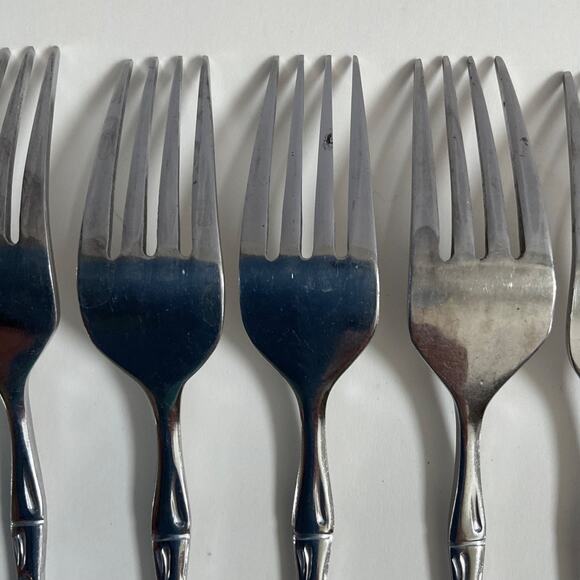 EXF8 by Excel Stainless, Korea, Glossy, Bamboo Handle silverware 25pc set MCM - Picture 12 of 16